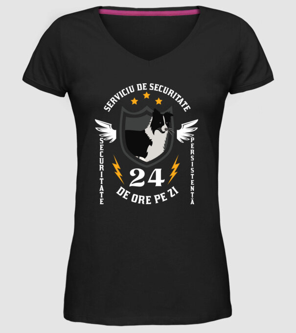 serviciu de securitate - securitate - persistență - 24 de ore pe zi model negru pe tricou