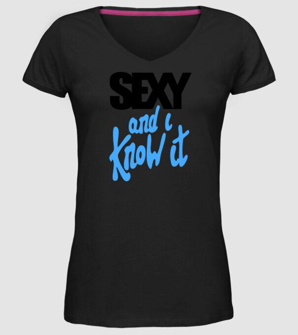 Sexy And I Know It model negru pe tricou