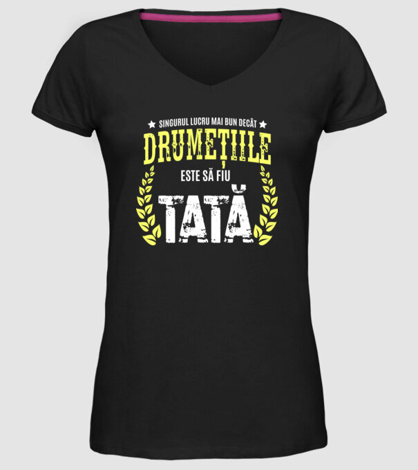 Singurul lucru mai bun decât drumețiile este să fiu tată model negru pe tricou