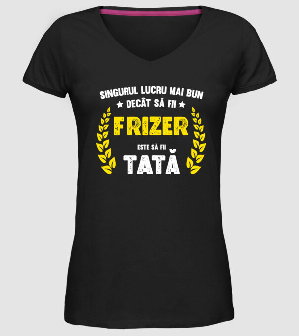 Singurul lucru mai bun decât să fii_frizer D7140713 model negru pe tricou