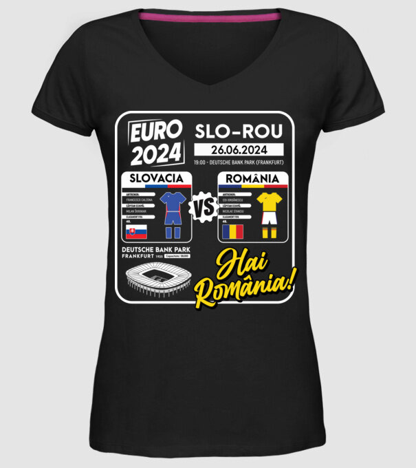 SLO-ROU euro 2024 calendar model negru pe tricou