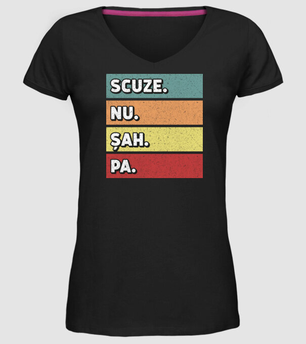 Sorry Cant Chess Bye model negru pe tricou