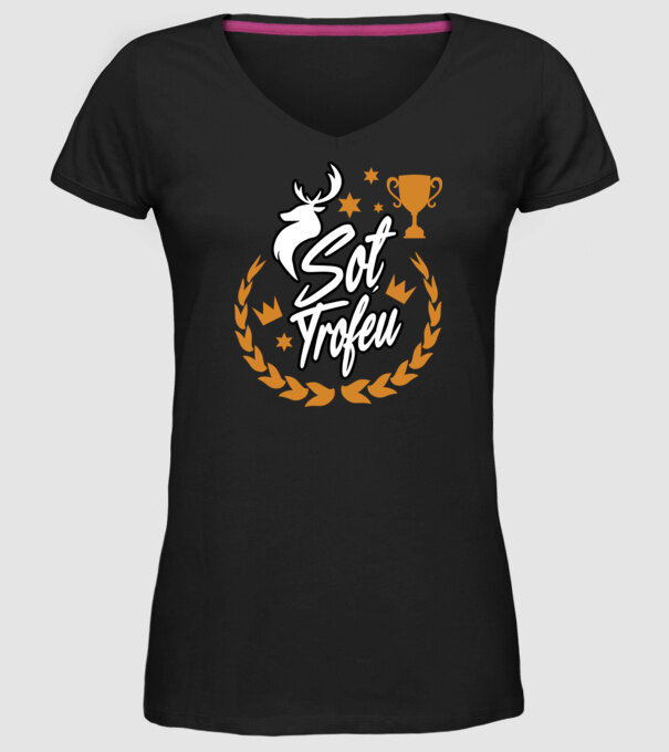 Soț trofeu model negru pe tricou