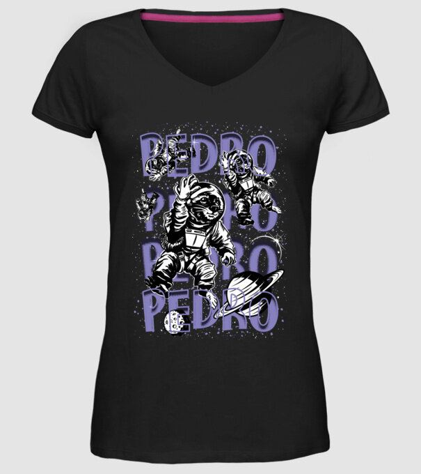 SPACE PEDRO model negru pe tricou