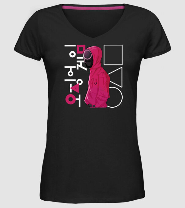 squd game guard model negru pe tricou
