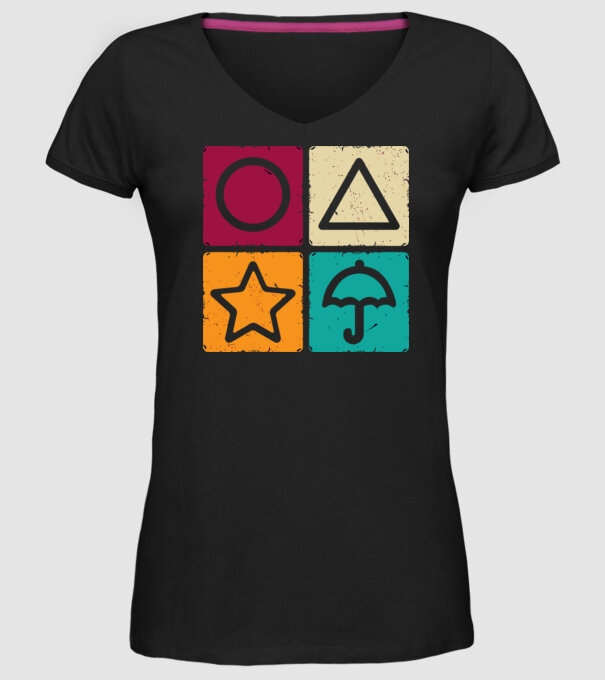 squid game motive game model negru pe tricou