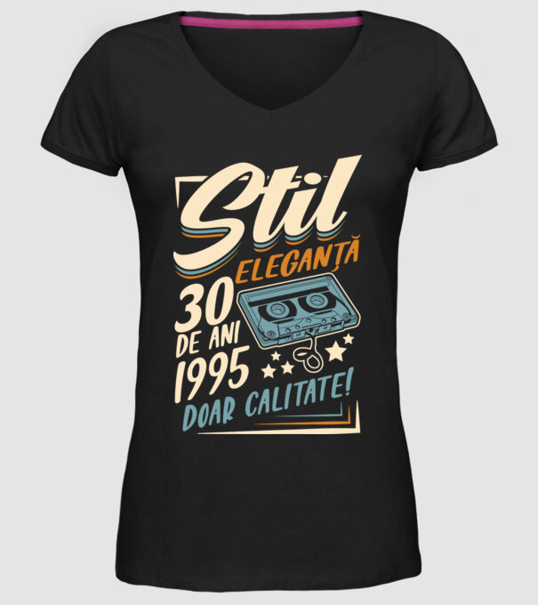 Stil eleganta 1995 model negru pe tricou