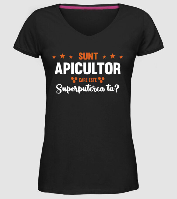 Sunt apicultor, care este superputerea ta? model negru pe tricou