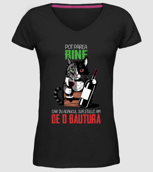 sunt bun pentru o băutură Negru model negru pe tricou