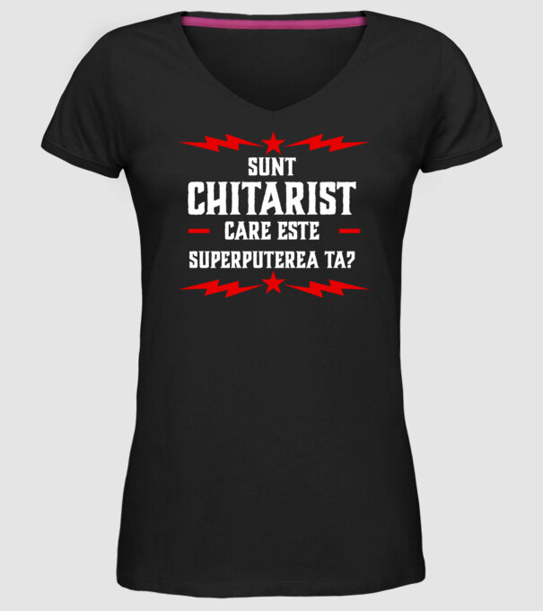 sunt chitarist, care este superputerea ta? model negru pe tricou