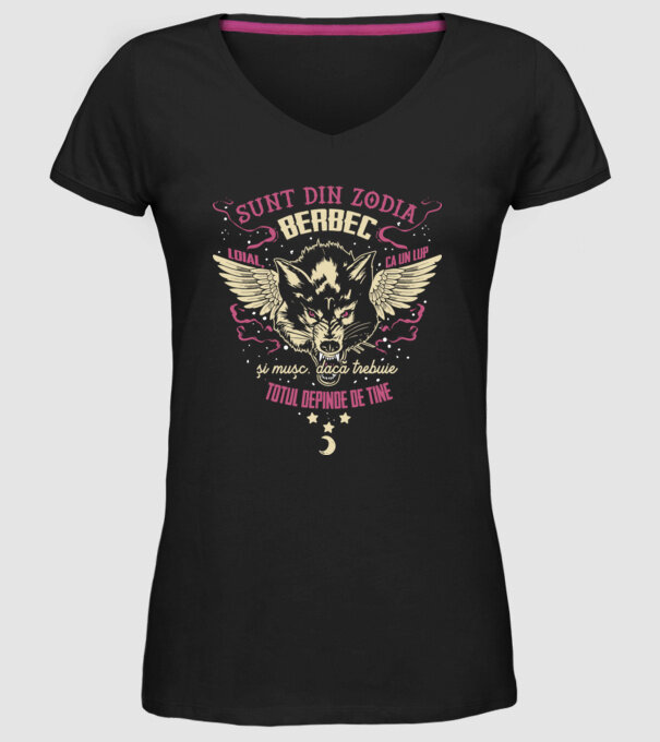 Berbec model negru pe tricou