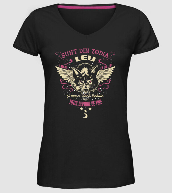 LEU model negru pe tricou