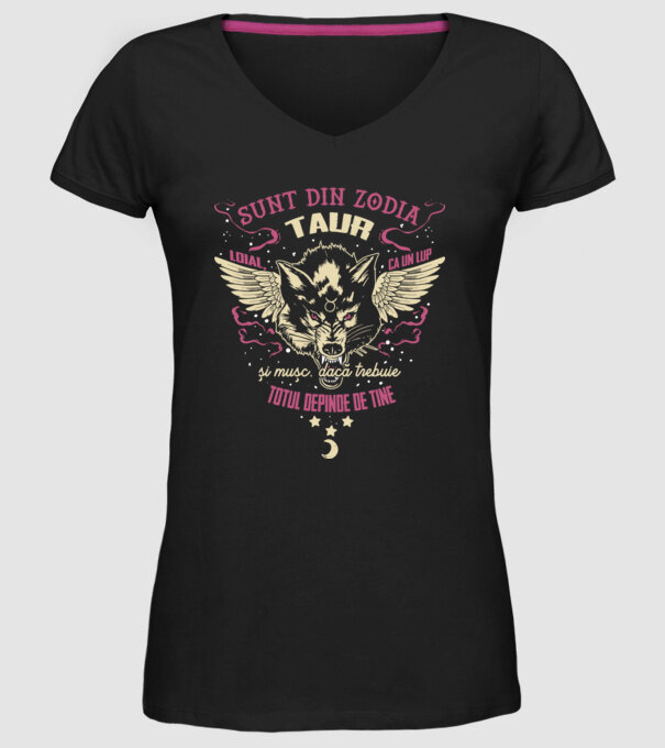 Taur model negru pe tricou