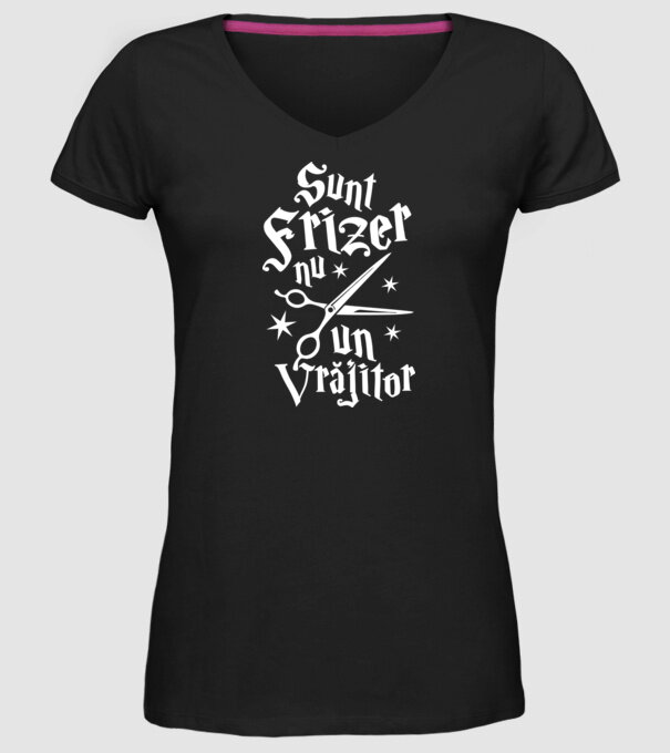 sunt frizer, nu un vrăjitor model negru pe tricou
