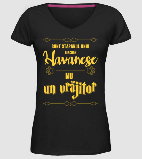sunt stăpânul unui havanese, nu un vrăjitor model negru pe tricou