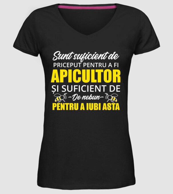 Sunt suficient de priceput pentru a fi APICULTOR și suficient de nebun pentru a iubi asta model negru pe tricou