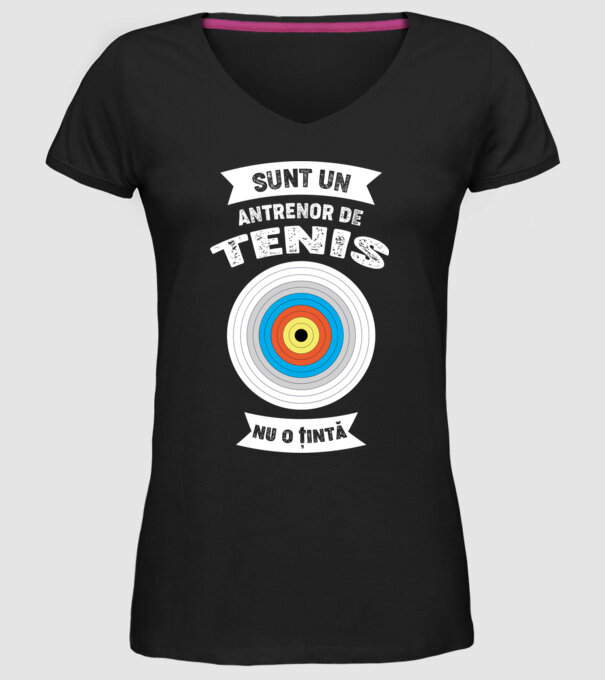 sunt un antrenor de tenis, nu o țintă model negru pe tricou