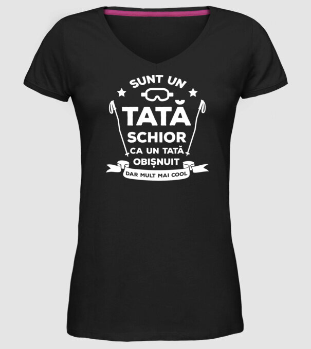 sunt un tată schior, ca un tată obișnuit, dar mult mai cool model negru pe tricou