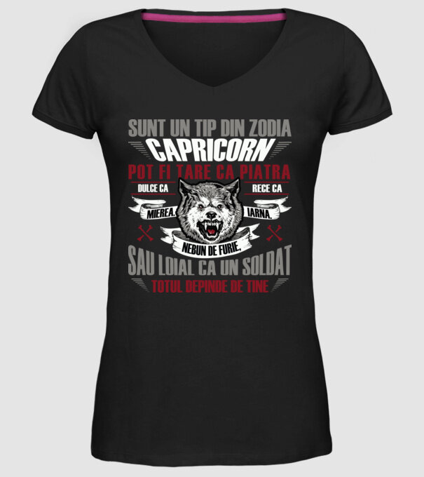 Sunt un tip din zodia Capricorn model negru pe tricou