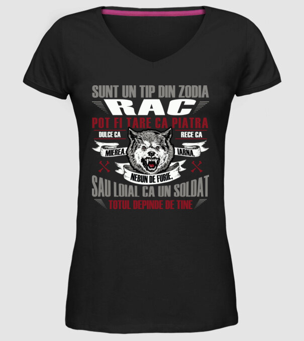 Sunt un tip din zodia Rac model negru pe tricou