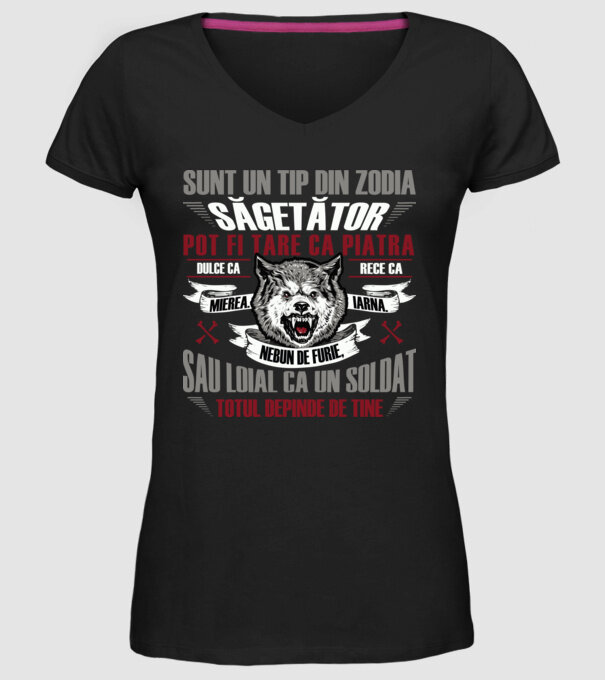 Sunt un tip din zodia Săgetător model negru pe tricou