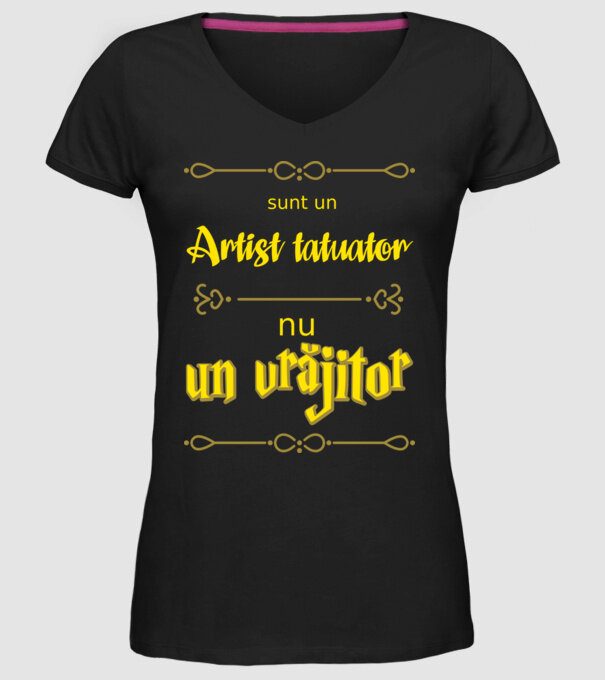 Sunt un artist tatuator, nu un magician model negru pe tricou