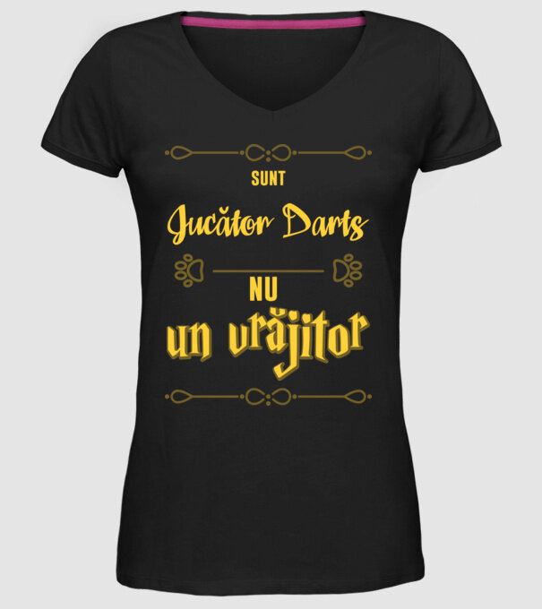 Sunt jucător darts, nu un vrăjitor model negru pe tricou