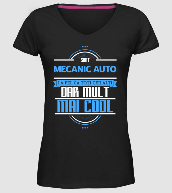 Sunt mecanic auto, la fel ca toți ceilalți, dar mult mai cool model negru pe tricou