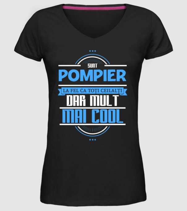 Sunt pompier, la fel ca toți ceilalți, dar mult mai cool model negru pe tricou