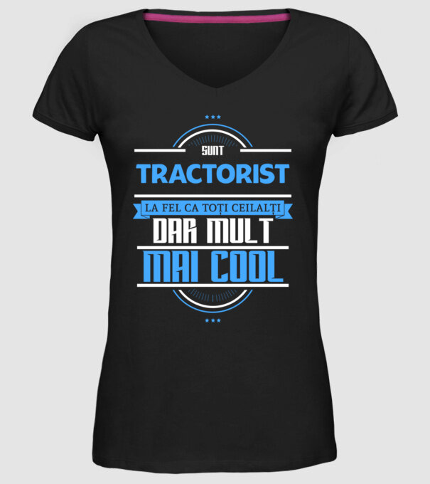 Sunt tractorist, la fel ca toți ceilalți, dar mult mai cool model negru pe tricou