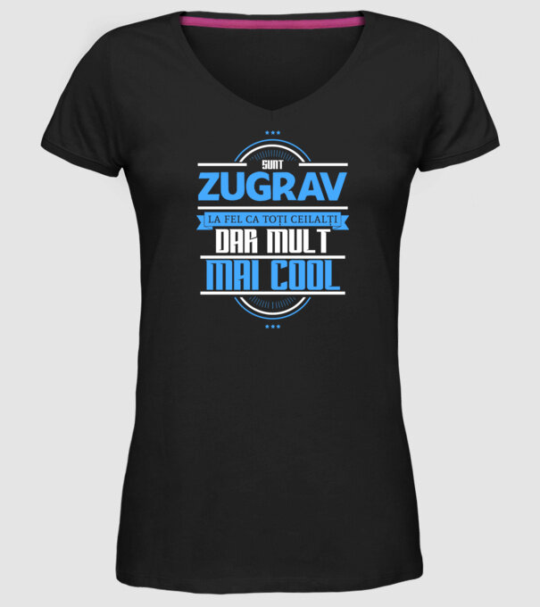 sunt_ZUGRAV model negru pe tricou