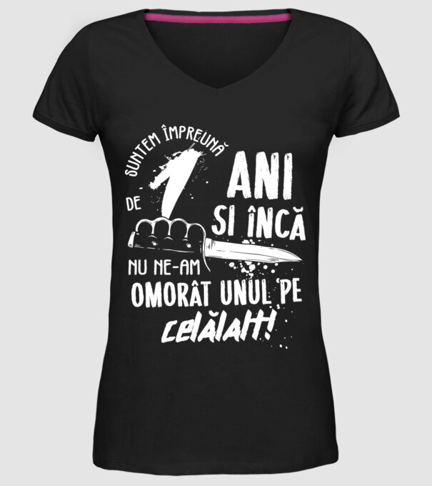 Suntem împreună de 1 ani model negru pe tricou
