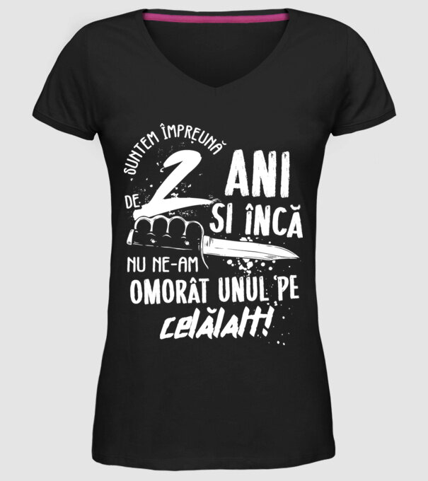 Suntem împreună de 2 ani model negru pe tricou