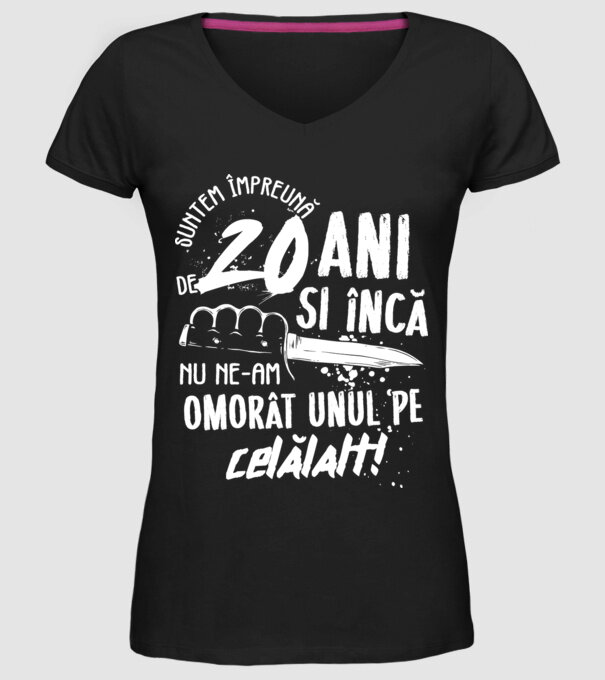 Suntem împreună de 20 ani model negru pe tricou