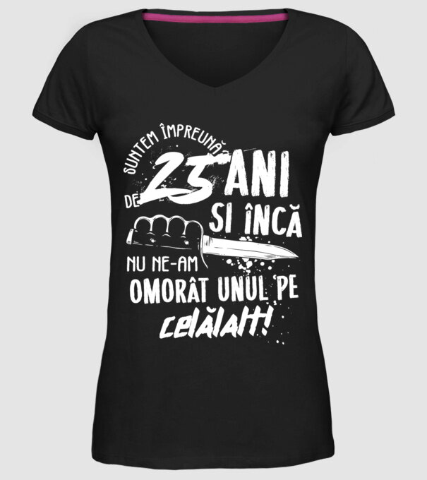 Suntem împreună de 25 ani model negru pe tricou