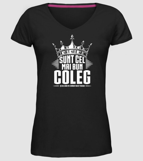 super coleg model negru pe tricou