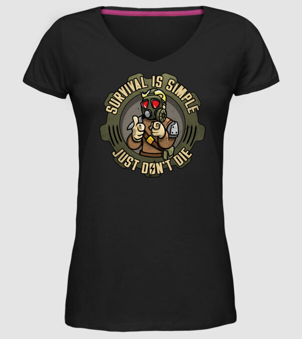 Survival model negru pe tricou