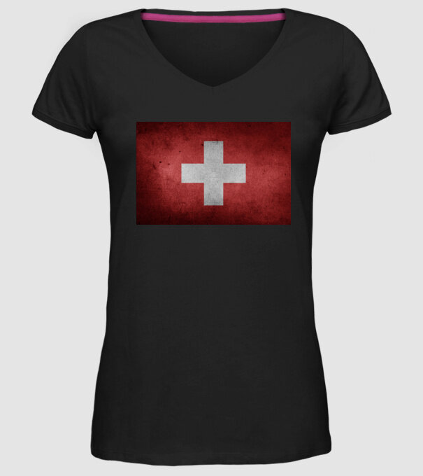 SWITZERLAND model negru pe tricou