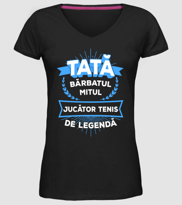 TATĂ - bărbatul, mitul, jucător tenis de legendă model negru pe tricou