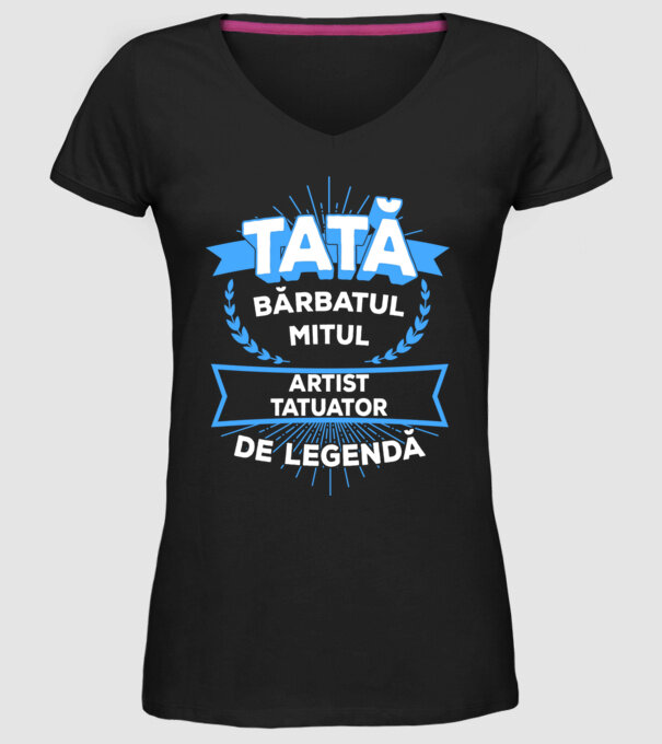 TATĂ - bărbatul, mitul, artist tatuator de legendă model negru pe tricou