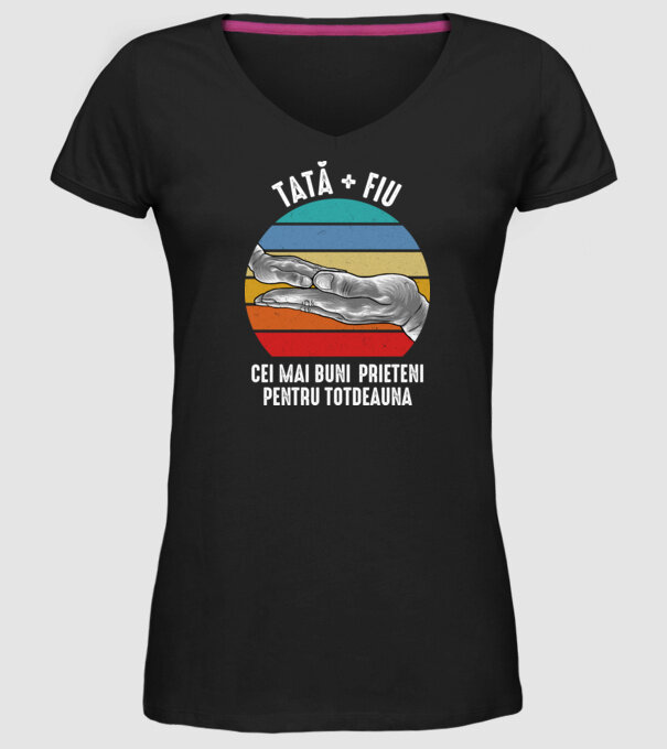 Tată - fiu - Cei mai buni prieteni pentru totdeauna model negru pe tricou
