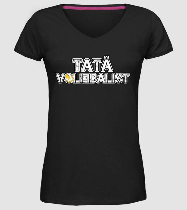 tată voleibalist model negru pe tricou