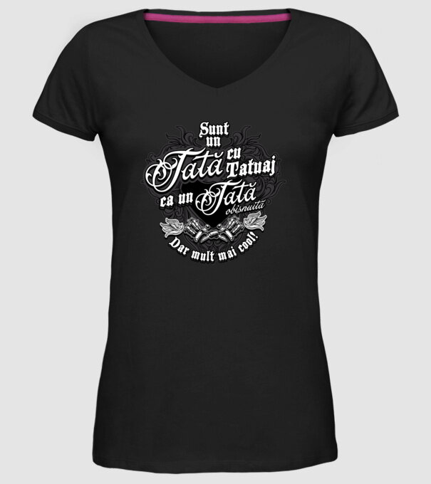 Sunt o mamă cu tatuaj, ca o mamă obișnuită, dar mult mai cool! model negru pe tricou