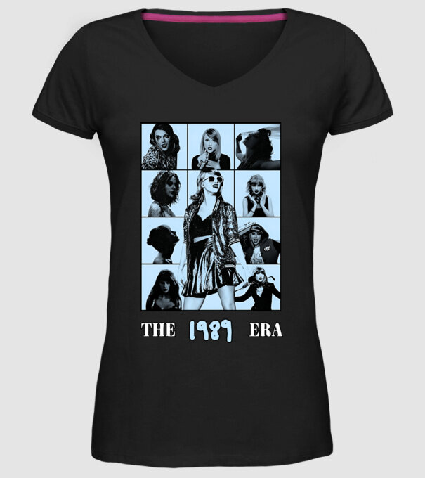 Taylor Swift ERAS blue model negru pe tricou
