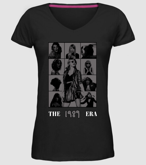 Taylor Swift ERAS grey model negru pe tricou