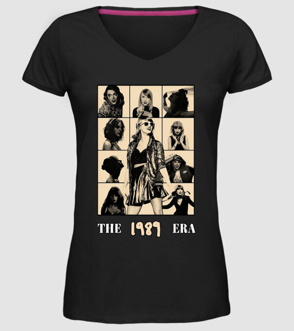 Taylor Swift ERAS peach model negru pe tricou