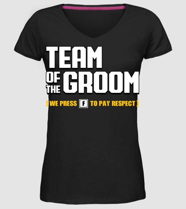 Team of the Groom model negru pe tricou