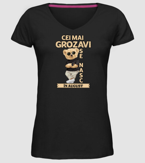 Teddy cel cool August model negru pe tricou