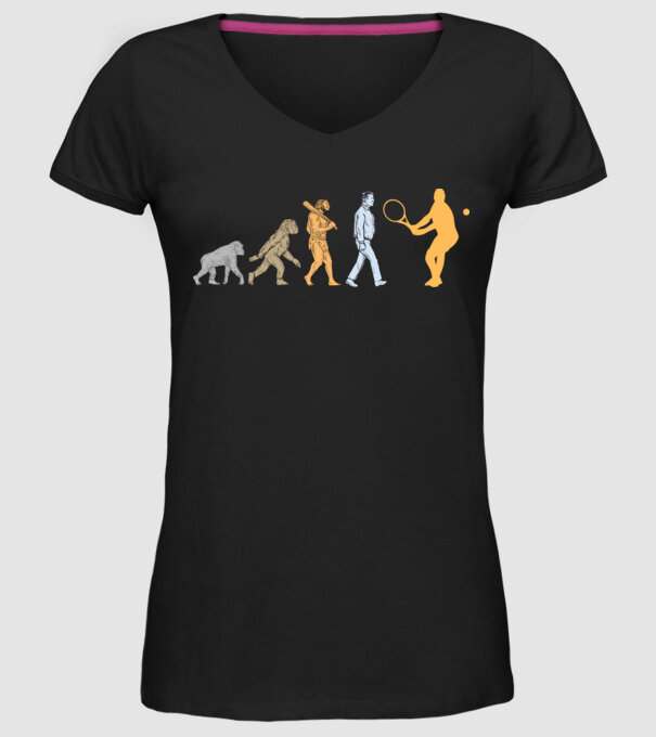 Tennis evolution model negru pe tricou