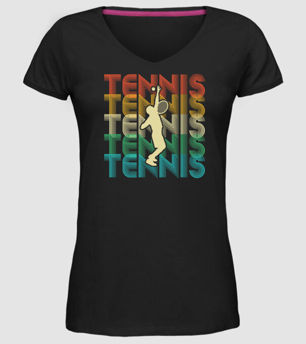 Tennis retro model negru pe tricou